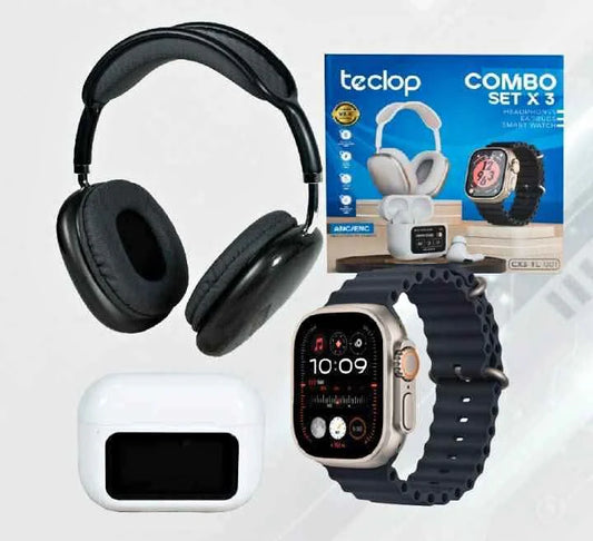 Combo Diadema + Smartwatch + Audífonos